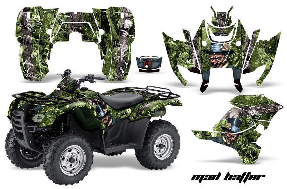 ATV Graphics Kit Decal Sticker Wrap For Honda Rancher AT 2007-2013 HATTER SILVER GREEN-atv motorcycle utv parts accessories gear helmets jackets gloves pantsAll Terrain Depot