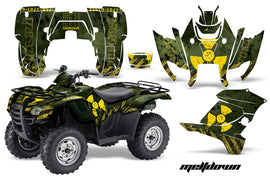 ATV Graphics Kit Decal Sticker Wrap For Honda Rancher AT 2007-2013 MELTDOWN GREEN YELLOW-atv motorcycle utv parts accessories gear helmets jackets gloves pantsAll Terrain Depot