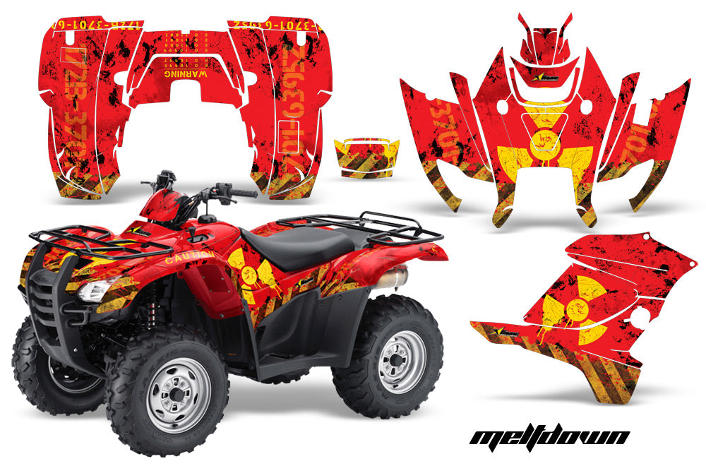 ATV Graphics Kit Decal Sticker Wrap For Honda Rancher AT 2007-2013 MELTDOWN RED YELLOW-atv motorcycle utv parts accessories gear helmets jackets gloves pantsAll Terrain Depot