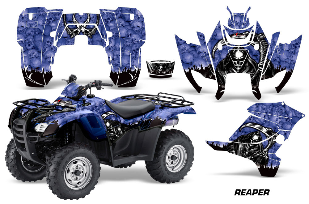 ATV Graphics Kit Decal Sticker Wrap For Honda Rancher AT 2007-2013 REAPER BLUE-atv motorcycle utv parts accessories gear helmets jackets gloves pantsAll Terrain Depot