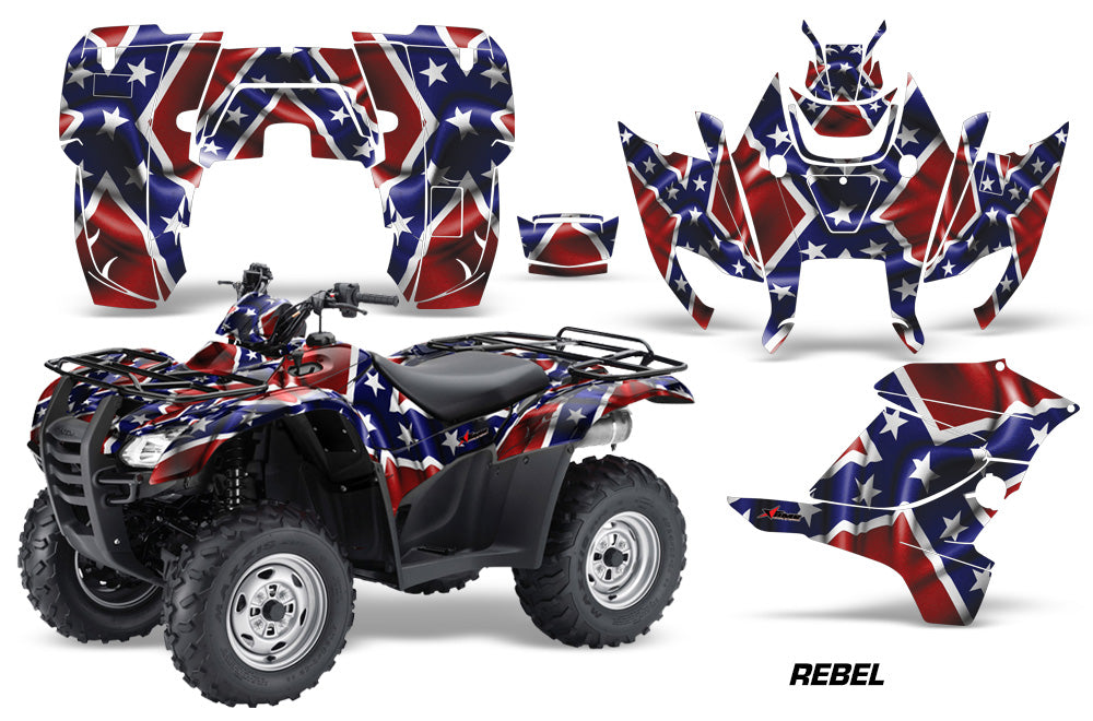 ATV Graphics Kit Decal Sticker Wrap For Honda Rancher AT 2007-2013 REBEL-atv motorcycle utv parts accessories gear helmets jackets gloves pantsAll Terrain Depot