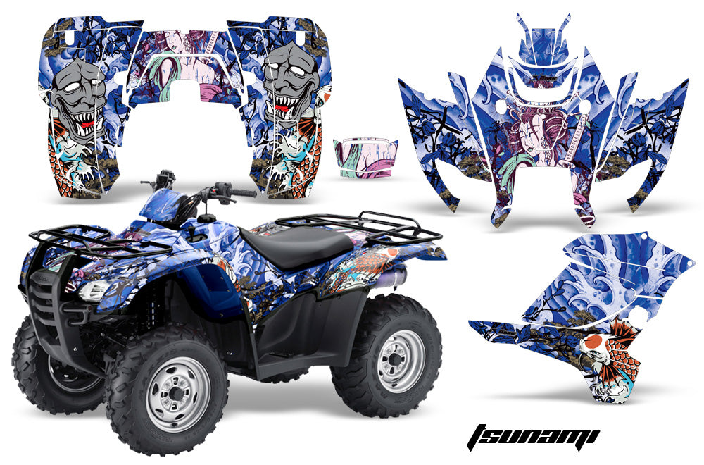 ATV Graphics Kit Decal Sticker Wrap For Honda Rancher AT 2007-2013 TSUNAMI BLUE-atv motorcycle utv parts accessories gear helmets jackets gloves pantsAll Terrain Depot