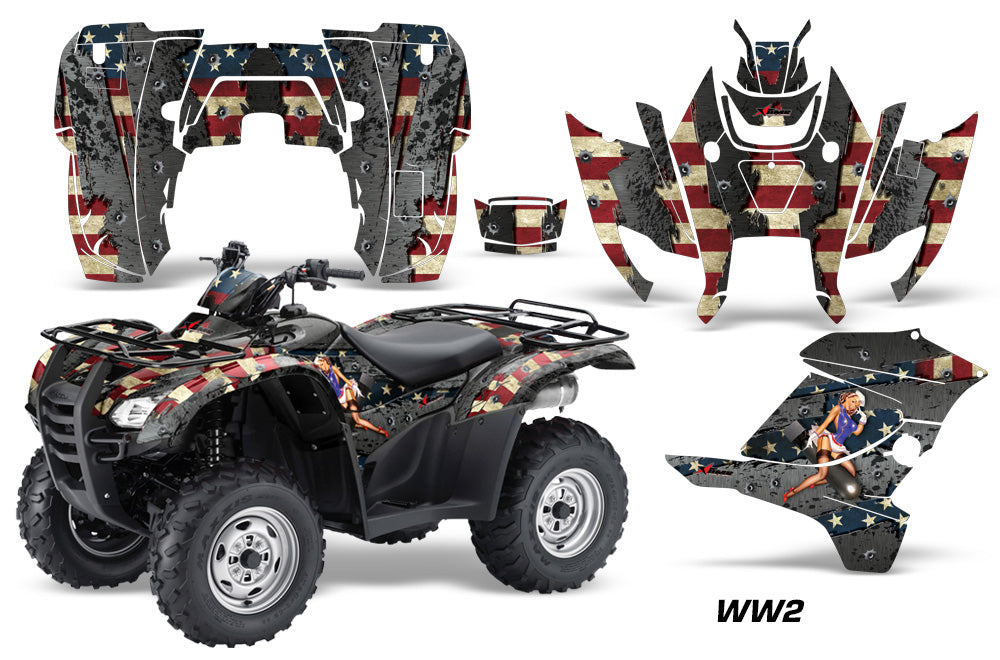 ATV Graphics Kit Decal Sticker Wrap For Honda Rancher AT 2007-2013 WW2 BOMBER-atv motorcycle utv parts accessories gear helmets jackets gloves pantsAll Terrain Depot