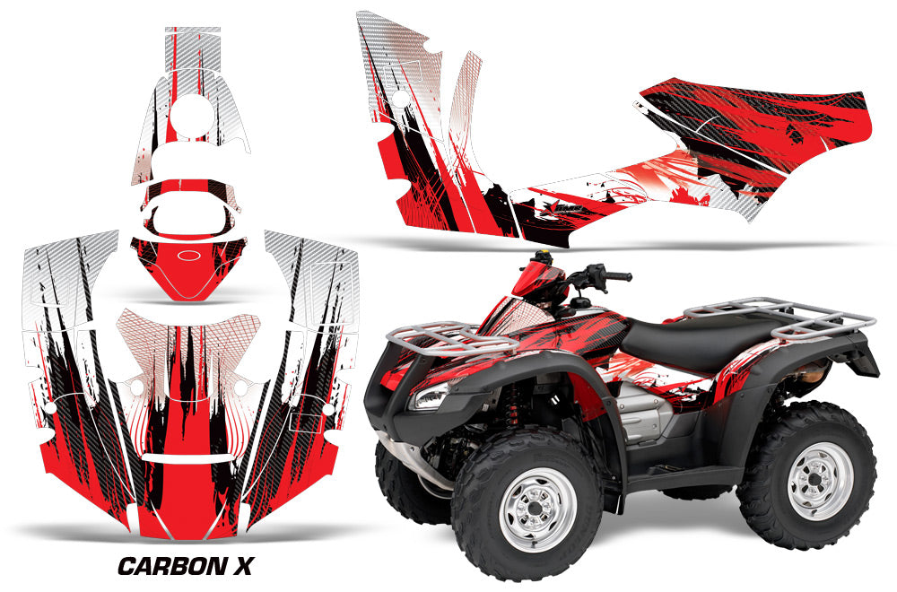 ATV Decal Graphics Kit Quad Wrap For Honda FourTrax Rincon 2006-2018 CARBONX RED-atv motorcycle utv parts accessories gear helmets jackets gloves pantsAll Terrain Depot