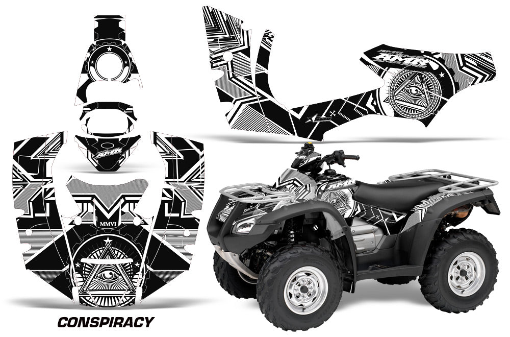 ATV Decal Graphics Kit Quad Wrap For Honda FourTrax Rincon 2006-2018 CONSPIRACY WHITE-atv motorcycle utv parts accessories gear helmets jackets gloves pantsAll Terrain Depot
