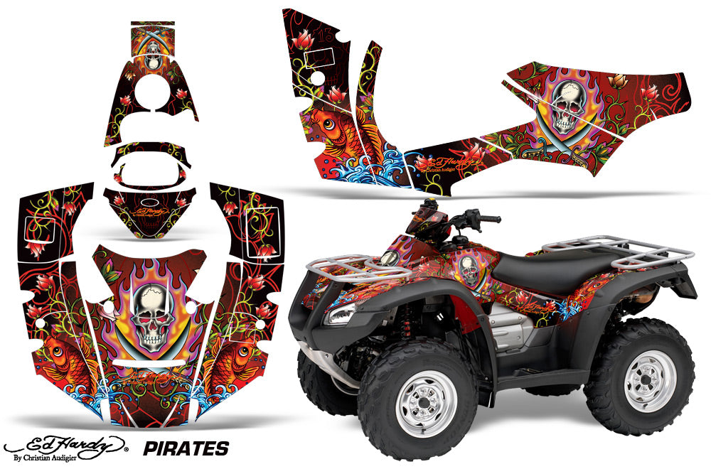 ATV Decal Graphics Kit Quad Wrap For Honda FourTrax Rincon 2006-2018 EDHP RED-atv motorcycle utv parts accessories gear helmets jackets gloves pantsAll Terrain Depot
