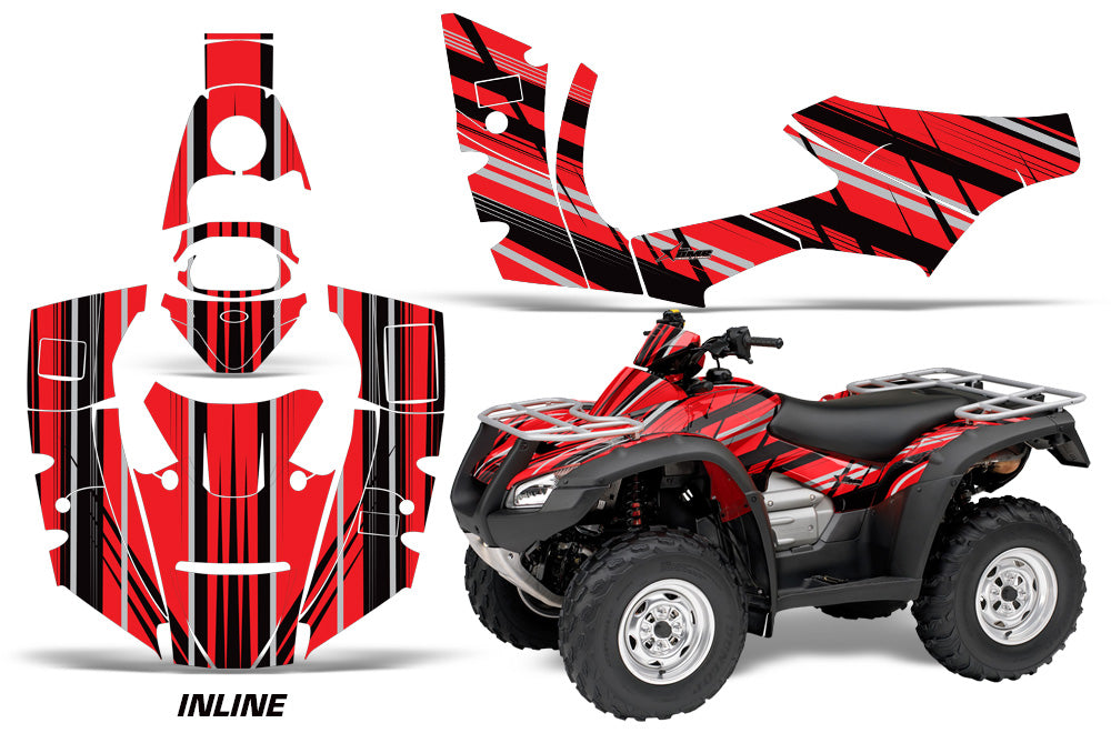 ATV Decal Graphics Kit Quad Wrap For Honda FourTrax Rincon 2006-2018 INLINE RED BLACK-atv motorcycle utv parts accessories gear helmets jackets gloves pantsAll Terrain Depot