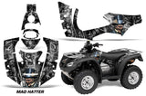 ATV Decal Graphics Kit Quad Wrap For Honda FourTrax Rincon 2006-2018 HATTER SILVER BLACK