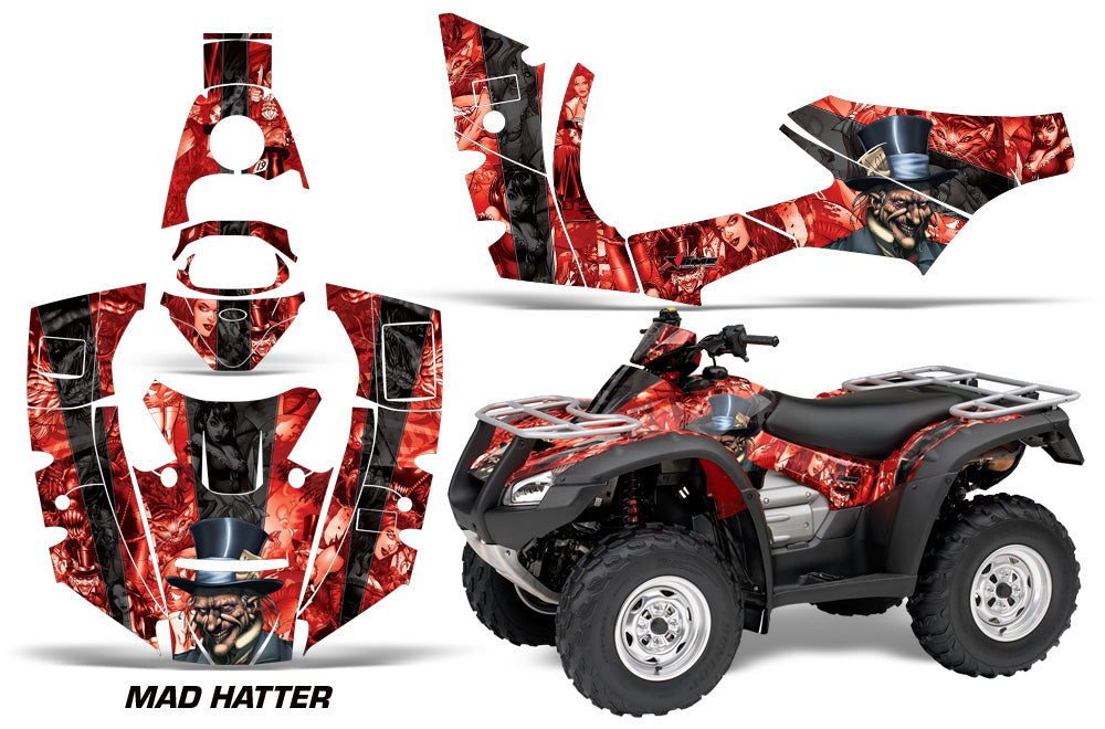 ATV Decal Graphics Kit Quad Wrap For Honda FourTrax Rincon 2006-2018 HATTER BLACK RED-atv motorcycle utv parts accessories gear helmets jackets gloves pantsAll Terrain Depot