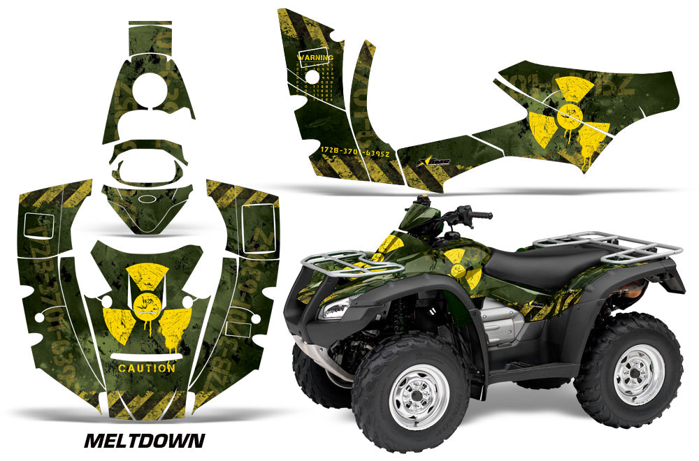 ATV Decal Graphics Kit Quad Wrap For Honda FourTrax Rincon 2006-2018 MELTDOWN YELLOW GREEN-atv motorcycle utv parts accessories gear helmets jackets gloves pantsAll Terrain Depot