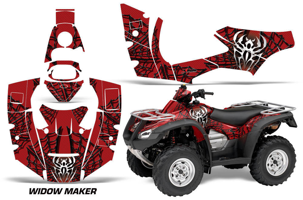 ATV Decal Graphics Kit Quad Wrap For Honda FourTrax Rincon 2006-2018 WIDOW RED BLACK-atv motorcycle utv parts accessories gear helmets jackets gloves pantsAll Terrain Depot