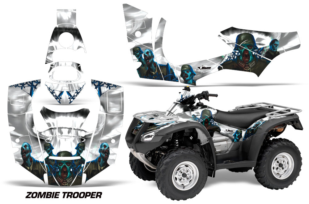 ATV Decal Graphics Kit Quad Wrap For Honda FourTrax Rincon 2006-2018 ZOMBIE WHITE-atv motorcycle utv parts accessories gear helmets jackets gloves pantsAll Terrain Depot