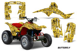 ATV Graphics Kit Quad Decal Sticker For Honda TRX250 Fourtrax 1986-1989 BUTTERFLIES BLACK YELLOW