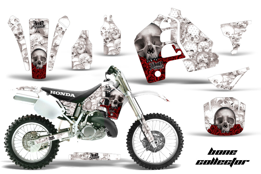 Dirt Bike Graphics Kit MX Decal Wrap For Honda CR500 CR 500 1989-2001 BONES WHITE-atv motorcycle utv parts accessories gear helmets jackets gloves pantsAll Terrain Depot