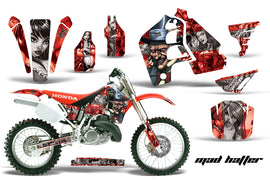 Dirt Bike Graphics Kit MX Decal Wrap For Honda CR500 CR 500 1989-2001 HATTER RED SILVER-atv motorcycle utv parts accessories gear helmets jackets gloves pantsAll Terrain Depot