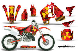 Dirt Bike Graphics Kit MX Decal Wrap For Honda CR500 CR 500 1989-2001 MELTDOWN YELLOW RED-atv motorcycle utv parts accessories gear helmets jackets gloves pantsAll Terrain Depot