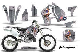 Dirt Bike Graphics Kit MX Decal Wrap For Honda CR500 CR 500 1989-2001 TBOMBER SILVER-atv motorcycle utv parts accessories gear helmets jackets gloves pantsAll Terrain Depot