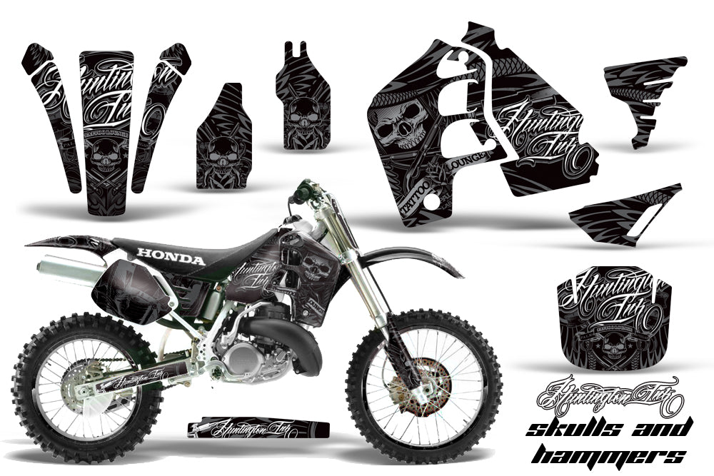 Graphics Kit MX Decal Wrap + # Plates For Honda CR500 CR 500 1989-2001 HISH SILVER-atv motorcycle utv parts accessories gear helmets jackets gloves pantsAll Terrain Depot