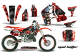 Graphics Kit MX Decal Wrap + # Plates For Honda CR500 CR 500 1989-2001 HATTER RED BLACK