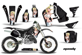 Graphics Kit MX Decal Wrap + # Plates For Honda CR500 CR 500 1989-2001 MANDY WHITE BLACK-atv motorcycle utv parts accessories gear helmets jackets gloves pantsAll Terrain Depot