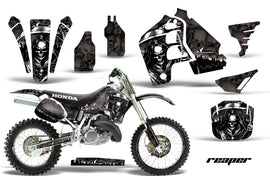 Graphics Kit MX Decal Wrap + # Plates For Honda CR500 CR 500 1989-2001 REAPER BLACK-atv motorcycle utv parts accessories gear helmets jackets gloves pantsAll Terrain Depot