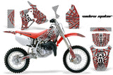 Dirt Bike Graphics Kit MX Decal Wrap For Honda CR80 CR 80 1996-2002 WIDOW RED SILVER