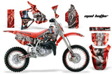 Graphics Kit MX Decal Wrap + # Plates For Honda CR80 CR 80 1996-2002 HATTER SILVER RED