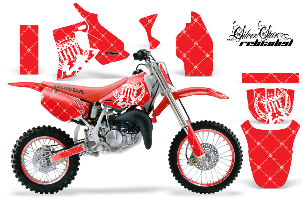Graphics Kit MX Decal Wrap + # Plates For Honda CR80 CR 80 1996-2002 RELOADED WHITE RED-atv motorcycle utv parts accessories gear helmets jackets gloves pantsAll Terrain Depot