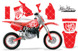 Graphics Kit MX Decal Wrap + # Plates For Honda CR80 CR 80 1996-2002 RELOADED WHITE RED