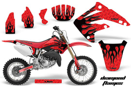 Dirt Bike Graphics Kit MX Decal Wrap For Honda CR85 CR 85 2003-2007 DIAMOND FLAMES BLACK RED-atv motorcycle utv parts accessories gear helmets jackets gloves pantsAll Terrain Depot
