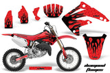 Dirt Bike Graphics Kit MX Decal Wrap For Honda CR85 CR 85 2003-2007 DIAMOND FLAMES BLACK RED