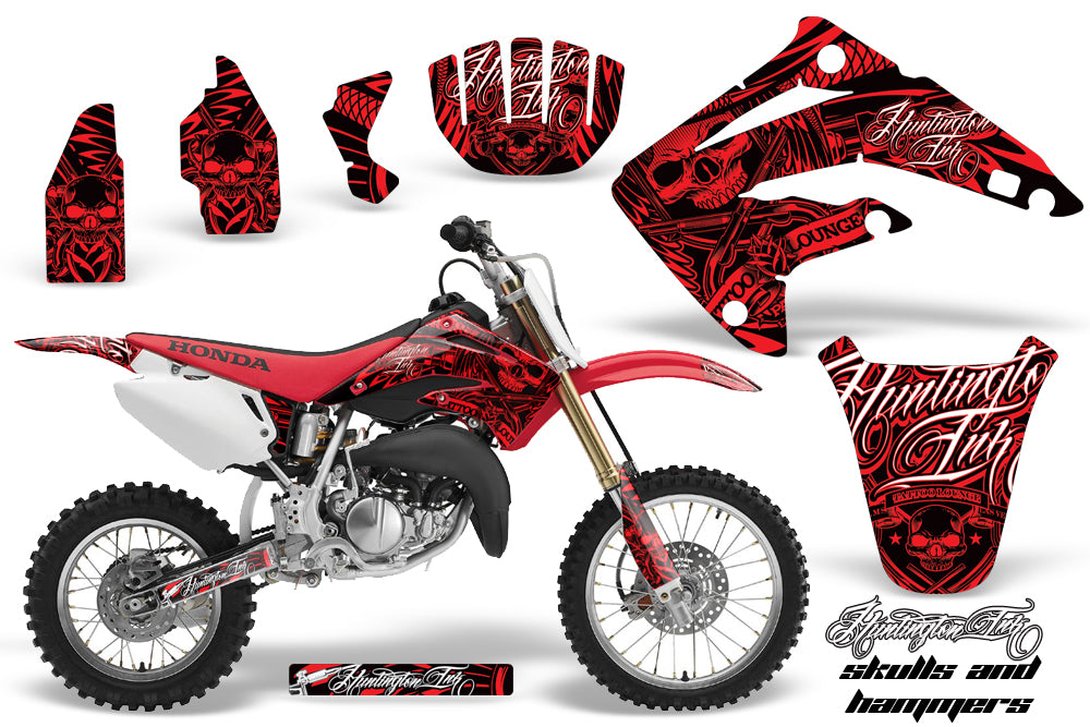 Dirt Bike Graphics Kit MX Decal Wrap For Honda CR85 CR 85 2003-2007 HISH RED-atv motorcycle utv parts accessories gear helmets jackets gloves pantsAll Terrain Depot