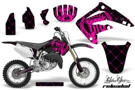 Dirt Bike Graphics Kit MX Decal Wrap For Honda CR85 CR 85 2003-2007 RELOADED PINK BLACK-atv motorcycle utv parts accessories gear helmets jackets gloves pantsAll Terrain Depot