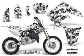 Dirt Bike Graphics Kit MX Decal Wrap For Honda CR85 CR 85 2003-2007 URBAN CAMO WHITE-atv motorcycle utv parts accessories gear helmets jackets gloves pantsAll Terrain Depot
