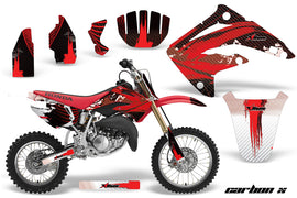 Graphics Kit MX Decal Wrap + # Plates For Honda CR85 CR 85 2003-2007 CARBONX RED-atv motorcycle utv parts accessories gear helmets jackets gloves pantsAll Terrain Depot