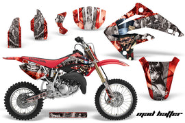 Graphics Kit MX Decal Wrap + # Plates For Honda CR85 CR 85 2003-2007 HATTER SILVER RED-atv motorcycle utv parts accessories gear helmets jackets gloves pantsAll Terrain Depot
