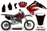 Graphics Kit MX Decal Wrap + # Plates For Honda CR85 CR 85 2003-2007 RELOADED RED BLACK