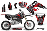 Graphics Kit MX Decal Wrap + # Plates For Honda CR85 CR 85 2003-2007 TOXIC RED BLACK
