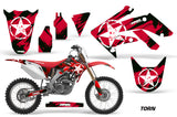 Dirt Bike Graphics Kit Decal Sticker Wrap For Honda CRF250R 2004-2009 TORN RED