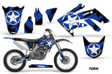 Dirt Bike Graphics Kit Decal Sticker Wrap For Honda CRF250R 2004-2009 TORN BLUE