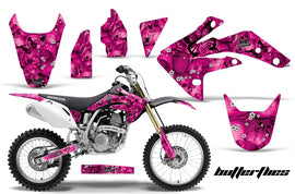Dirt Bike Graphics Kit Decal Sticker Wrap For Honda CRF150R 2007-2016 BUTTERFLIES BLACK PINK-atv motorcycle utv parts accessories gear helmets jackets gloves pantsAll Terrain Depot