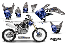 Dirt Bike Graphics Kit Decal Sticker Wrap For Honda CRF150R 2007-2016 CHECKERED BLUE SILVER-atv motorcycle utv parts accessories gear helmets jackets gloves pantsAll Terrain Depot