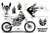 Dirt Bike Graphics Kit Decal Sticker Wrap For Honda CRF150R 2007-2016 DIAMOND FLAMES BLACK WHITE
