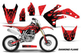 Dirt Bike Graphics Kit Decal Sticker Wrap For Honda CRF150R 2007-2016 DIAMOND FLAMES BLACK RED