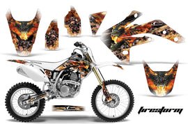 Dirt Bike Graphics Kit Decal Sticker Wrap For Honda CRF150R 2007-2016 FIRESTORM WHITE-atv motorcycle utv parts accessories gear helmets jackets gloves pantsAll Terrain Depot