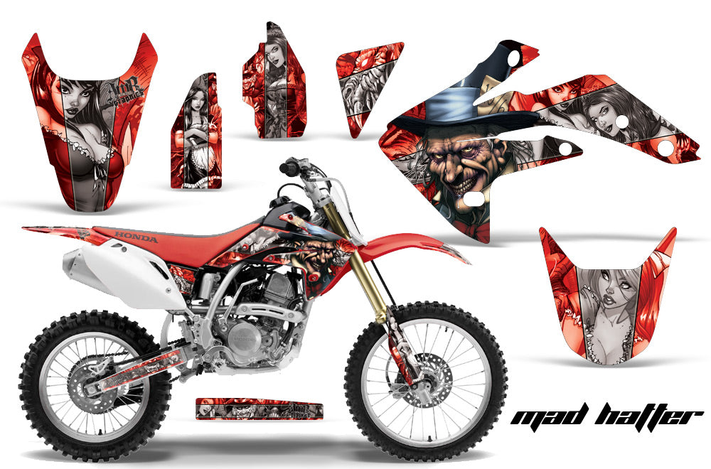 Dirt Bike Graphics Kit Decal Sticker Wrap For Honda CRF150R 2007-2016 HATTER SILVER RED-atv motorcycle utv parts accessories gear helmets jackets gloves pantsAll Terrain Depot