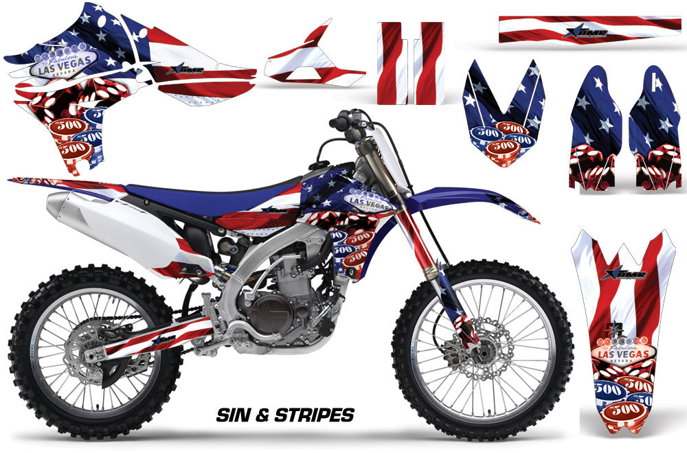 Dirt Bike Graphics Kit Decal Sticker Wrap For Yamaha YZ450F 2010-2013 USA SINS-atv motorcycle utv parts accessories gear helmets jackets gloves pantsAll Terrain Depot