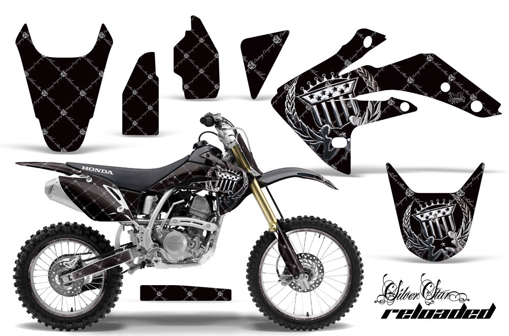Graphics Kit Decal Sticker Wrap + # Plates For Honda CRF150R 2007-2016 RELOADED CHROME BLACK-atv motorcycle utv parts accessories gear helmets jackets gloves pantsAll Terrain Depot