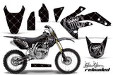Graphics Kit Decal Sticker Wrap + # Plates For Honda CRF150R 2007-2016 RELOADED CHROME BLACK
