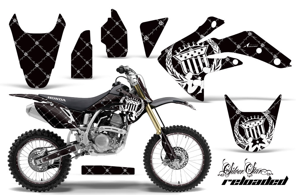 Graphics Kit Decal Sticker Wrap + # Plates For Honda CRF150R 2007-2016 RELOADED WHITE BLACK-atv motorcycle utv parts accessories gear helmets jackets gloves pantsAll Terrain Depot